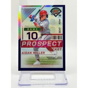 2024 Panini Prospect Edition Aidan Miller Purple Holo Refractor 49/99 Phillies